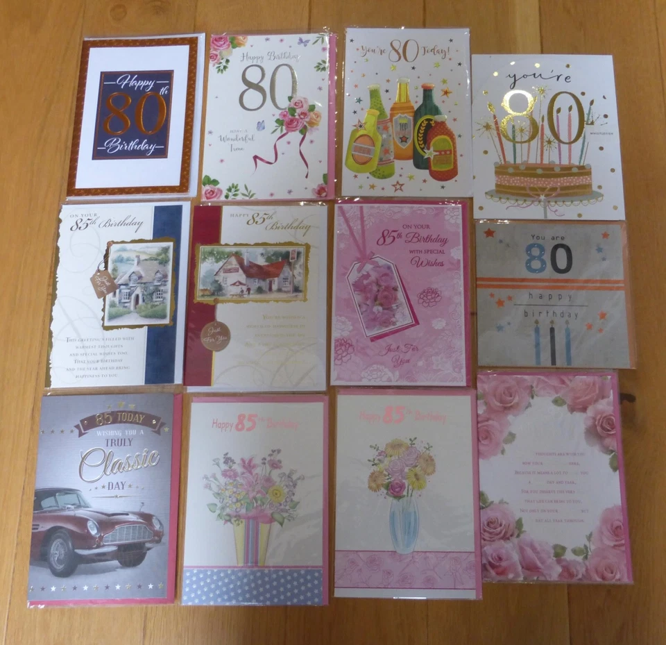 Age 80 / 85 / 80th / 85th Birthday Card - Male & Female - Various - Selection 1