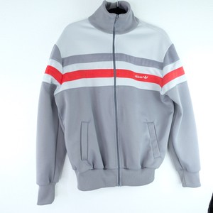 Vintage 80s Adidas Chaqueta de pista Talla Mediana Gris Rojo explicar  Trébol fútbol Firebird | eBay