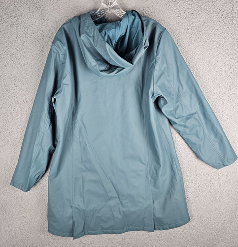 Rains Drip Drip Drip Thermal Long Rain Jacket Pockets Hooded Size L/XL - Picture 2 of 14