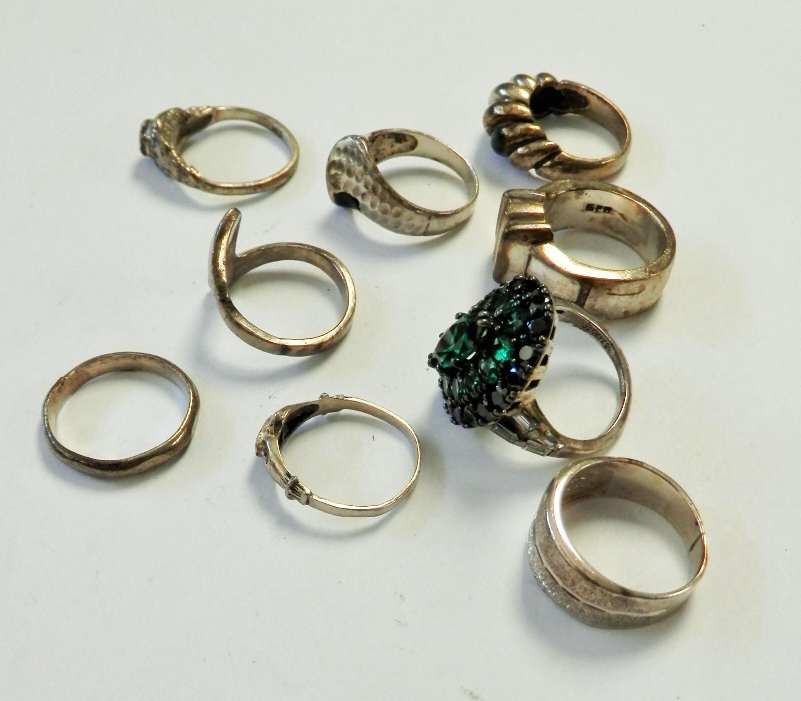 9 Sterling Silver Assorted Gemstone Modernist Shr… - image 6