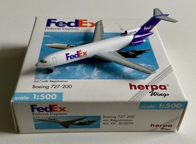HERPA WINGS 1/500 FedEx BOEING 727-200 - RARE