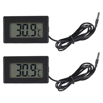 AITRIP 2 Stück digitales LCD-Thermometer, Temperaturmonitor mit externer Sonde 
