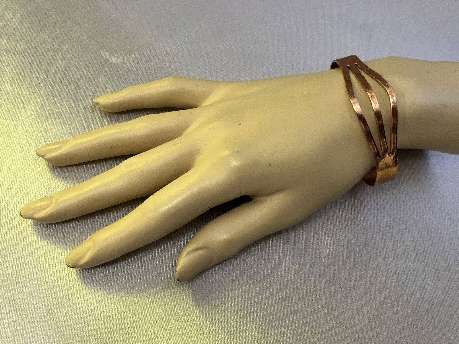 Solid Copper Cut Out Wave Cuff Bracelet - image 1