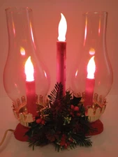 Vtg NOS Timco Electric 3 Light HURRICANE Candolier Christmas Lamp Lantern WORKS