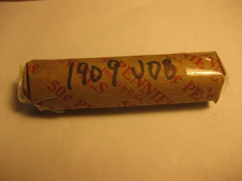 1 roll (50 coins) 1909 VDB's   Lincoln cents/ Avg. Cir's