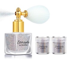 Etercycle Silver Body Glitter Spray, Shimmering Spray Powder Sparkle