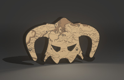 Dragonborn Iron Helm - Skyrim Map Inspired 3D LED Lightbox Display Sign