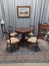 Tavolo Da The In Noce  Con 4 Sedie Style Luigi Filippo Epoca 900