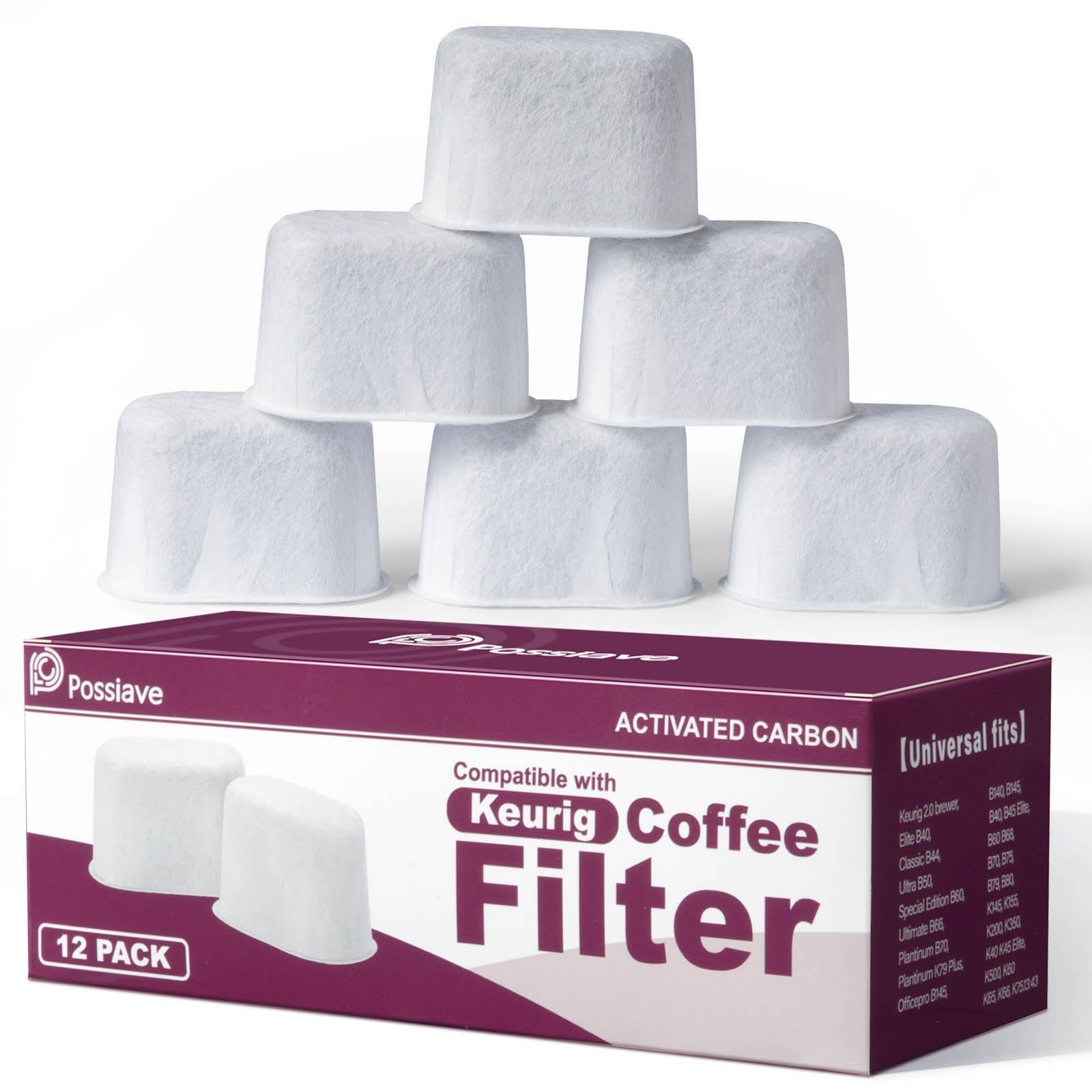 12 Pack Keurig Compatible Water Filters 12 Pack, 12pcs charcoal 