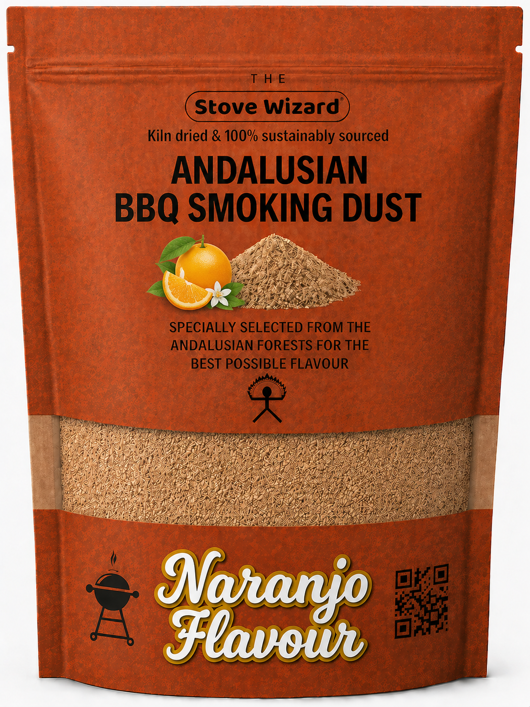 BBQ Smoking Wood Dust Naranjo Premium Natural Smoker Fuel 1.5 Litres