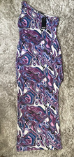 Nasty Gal Purple Groovy One Shoulder Bodycon Midaxi Dress Size UK 8 - New