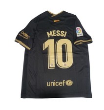 Soccer Shirt Away Rakuten Barcelona 2020-2021 (Black and Gold  Messi 10 MensZs M