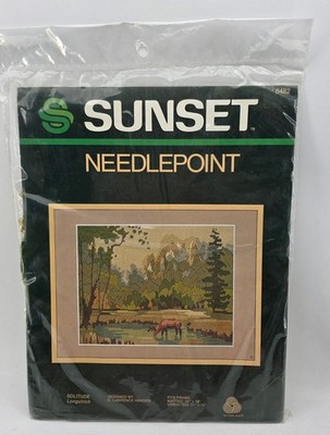 Sunset Solitude Longstitch Needlepoint Kit #6482 O. Lawrence Hansen Deer Pond