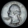 1954 D Washington Quarter VF 90% Silver Classic Denver Mint 25c Denver