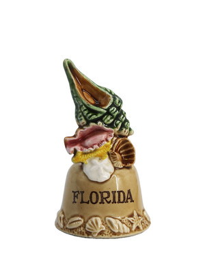 Fantastic Vintage MCM Florida Souvenir Seashell Bell Decor Kitschy G F Japan