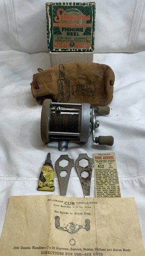 Mulinello da Pesca Pflueger Supreme n.1573 Vintage In Scatola Originale - Foto 1 di 21