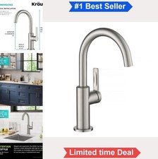 Kitchen Bar Faucet Single Handle Spot Free Stainless Steel 12 Inch High Arc 360