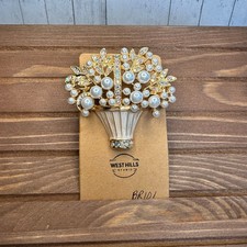 Flower Bouquet Pin Flower Arrangement Jewelry Brooch Fashion Jewelry FAST SHIP