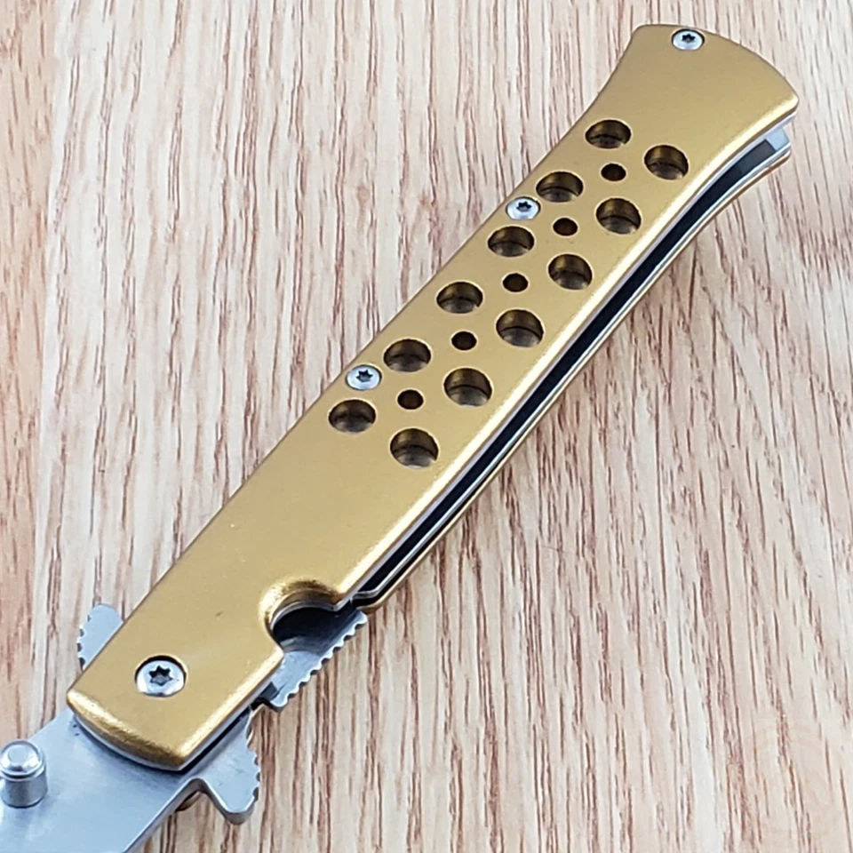 Cuchillo Plegable Asistido por Resorte MTech 4" 3Cr13MoV Hoja Ondulada de Acero Mango de Aluminio Foto 4 de 4