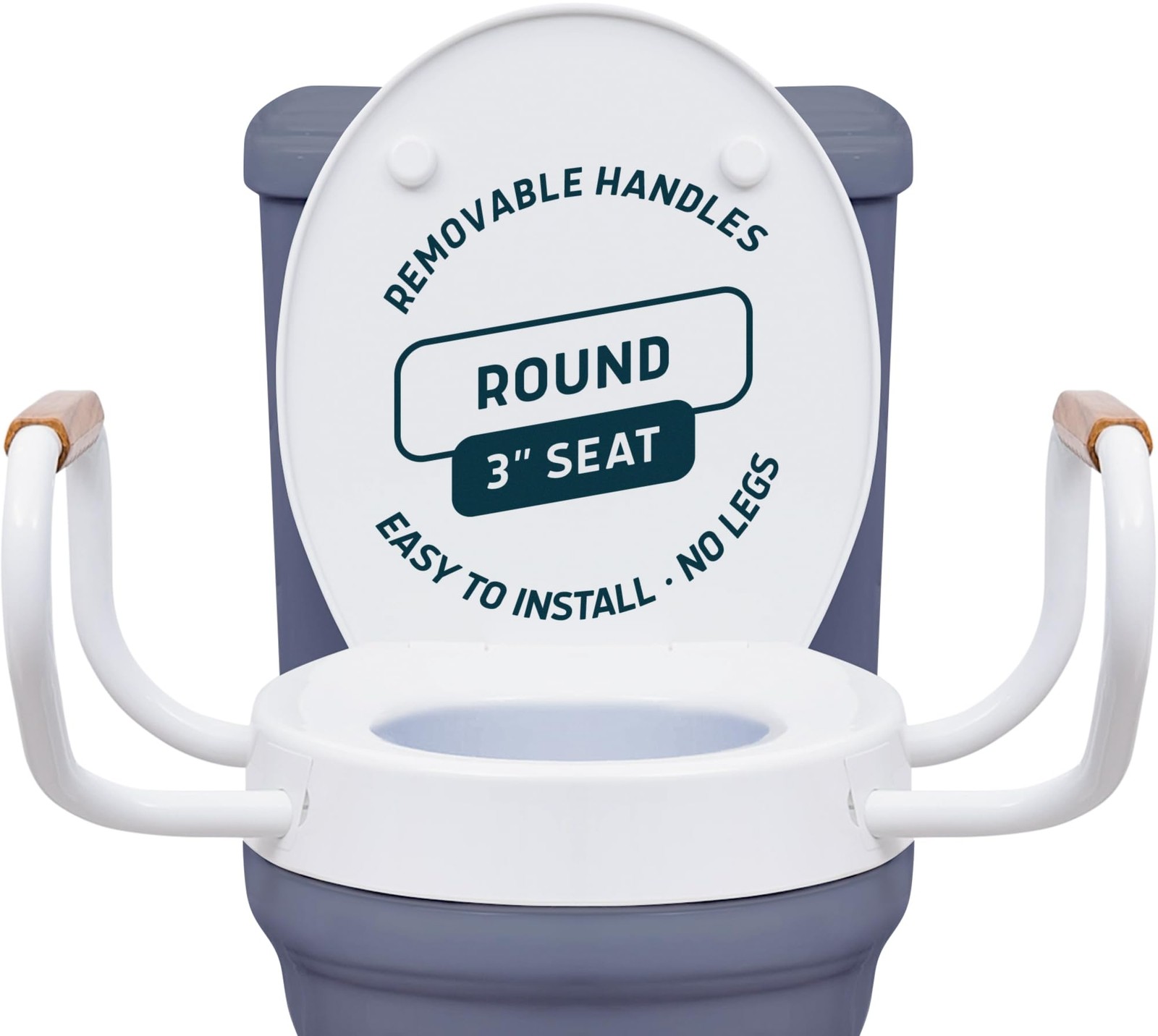 With Handles - Round/standard - Easy To Install Toilet Sea..
