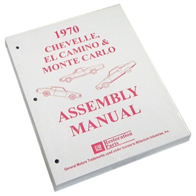 Factory Assembly Manual Repair Restore Book 1970 Chevrolet Chevelle El Camino