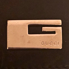 Gucci Men's Black Leather Key Case Holder w/ Silver Logo Plate, Solid