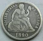 US 1890 Seated Liberty Dime  **