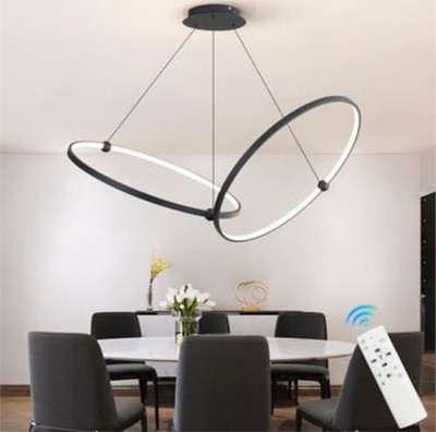 CHYING Modern LED Chandelier Large Black Chandeliers for Dining Room with Remo
