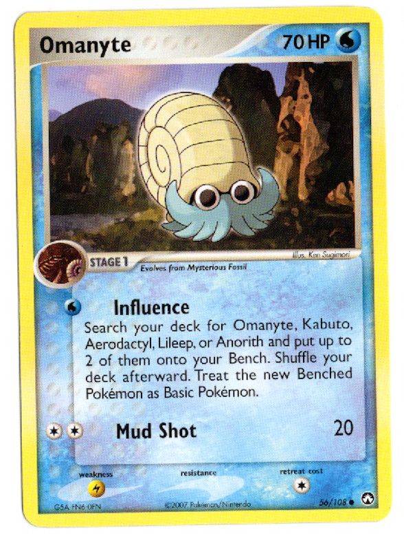 Omanyte 56/108 Power Keepers Pokemon Card