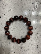 Natural Red Tiger Eye 18mm Bead Healing Reiki Chakra Women's man Bracelet