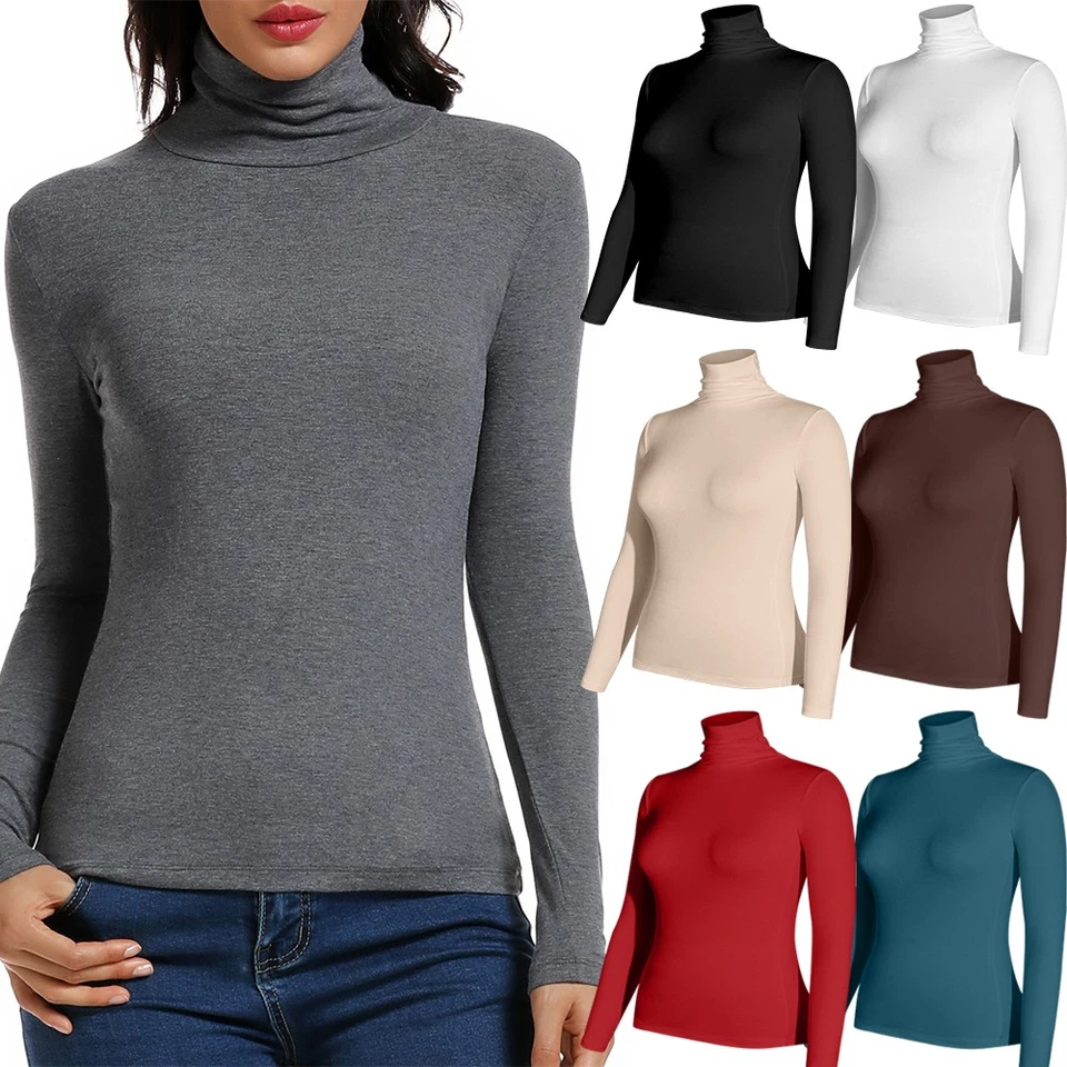 Women Turtleneck Top Long Sleeve Shirts