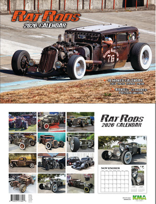 2026 RAT RODs WALL CALENDAR cars auto custom shop street man shed tool shop USA
