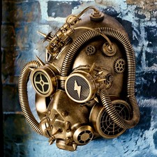 Steampunk Full Face Mechanical Mask – Hand‑Crafted Wearable Prop & Wall Art (Gol