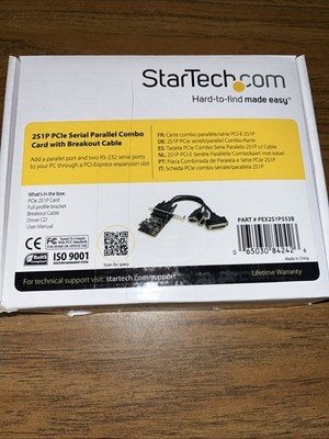 StarTech.com 2S1P PCIe Serial Parallel Combo Card with Breakout Cable