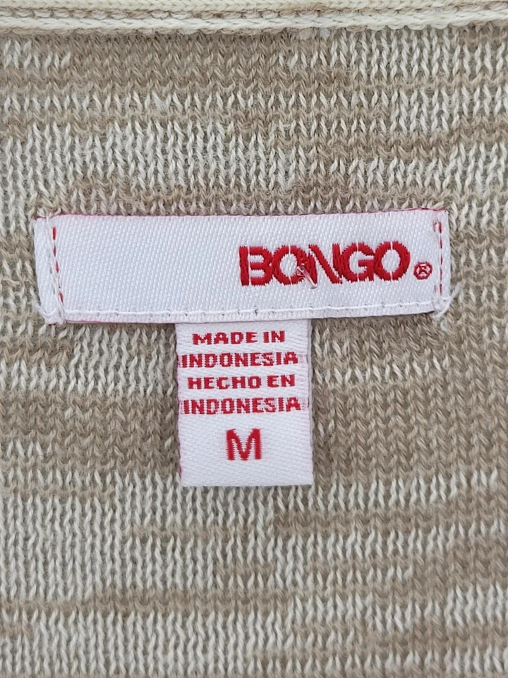 Suéter Bongo Mujer Mediano Marrón Rosa Rayas Abierto Cuadrado De Colección Años 90 Boho Playa Foto 3 de 4