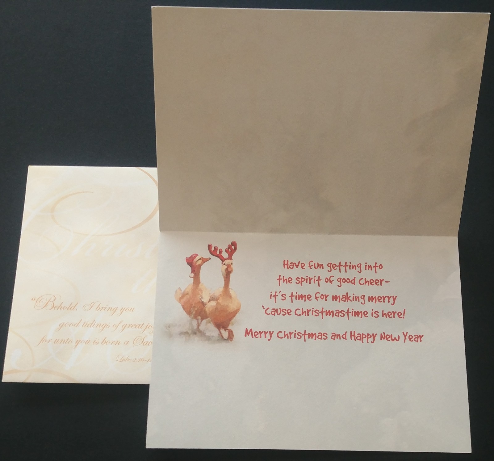 "Kooky Holiday (4) Leanin Tree Christmas, New Year Cards, New With (4) Envelopes