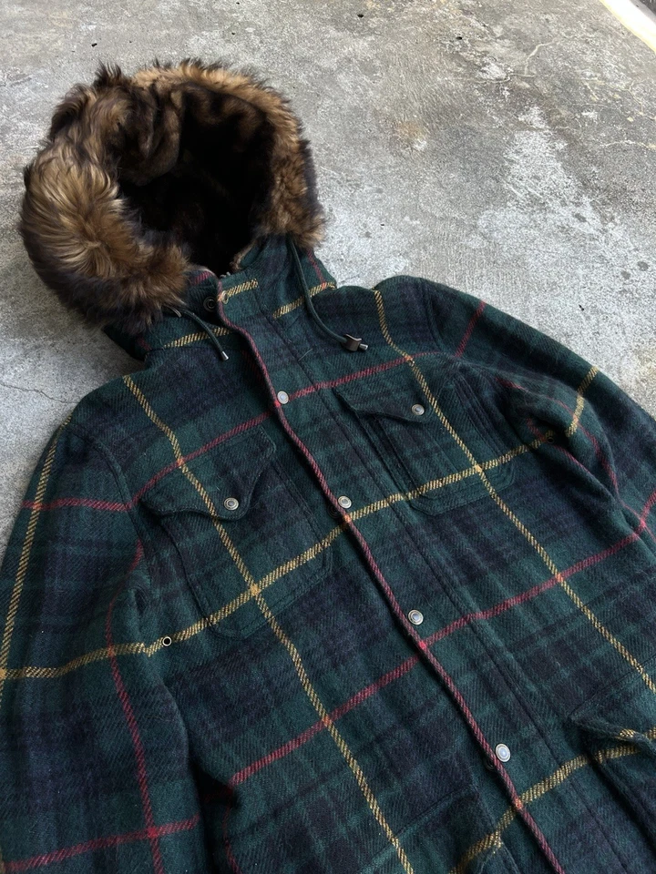 Rare Ralph Lauren Blue Label Wool & Alpaca Blend Real Fur Jacket Archive Size wL - Image 3 of 4
