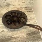 Vntg AEBELSKIVER /Danish Cake/Munk Cake/Takoyaki Pan 1920s *WAGNER WARE* *HEAVY*