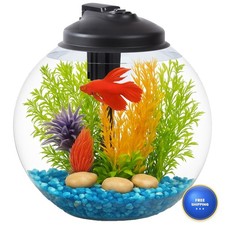 3-Gallon Fish Tank Starter Kit with Power Filter, LED Light Full Hood for
