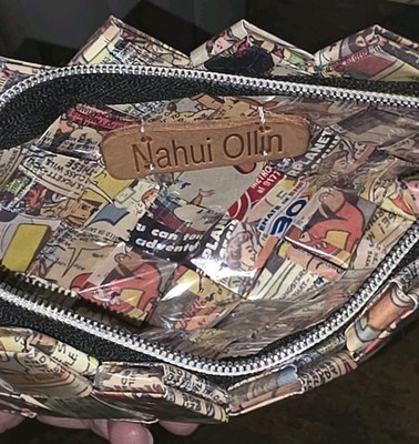 Nahui Ollin Comic Wrapper Clutch Wristlet Bag Recycled Multicolor  Comics 