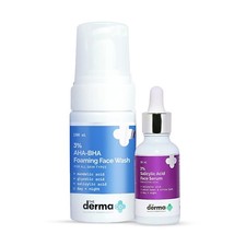 The Derma Co Bye Bye Acne Combo AHA BHA Face Wash Serum for Acne