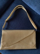 Vintage Retro Gold Purse Handbag Clutch Foldover Small Evening Bag