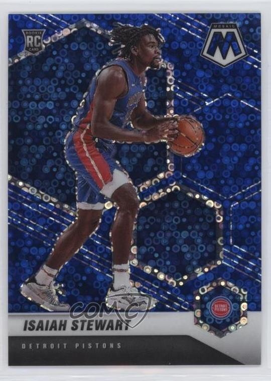 2020-21 Panini Mosaic Fast Break Blue Prizm 53/85 Isaiah Stewart #223 Rookie RC