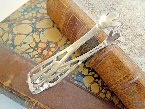 ANTIQUE George H. French Sterling  3" Claw End Sugar Tongs - No Monogram