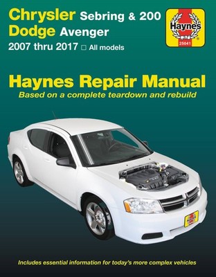 Chrysler Sebring Chrysler 200 Dodge Avenger Haynes Repair workshop Manual book