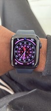 Apple Watch SE 44mm Black Aluminum Case Black Silicone Band Cellular GPS