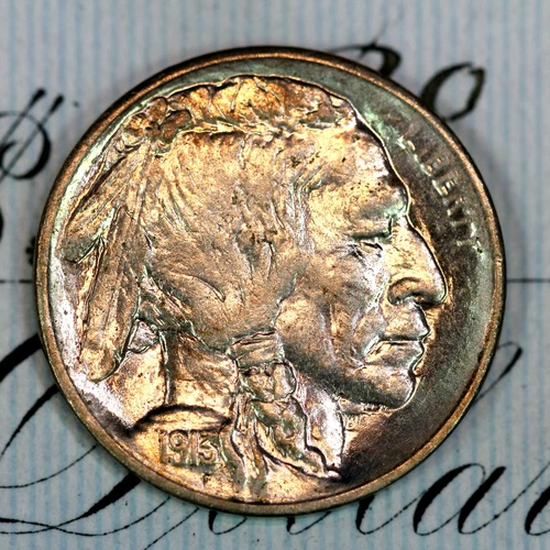 * 1913-S TYPE 2 * SOLID+ GEM BU MS BUFFALO NICKEL * FROM ORIGINAL COLLECTION