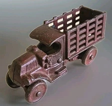 Antique 4.5" Original AC Williams Cast Iron Mack C Cab Stake Bed Delivery Truck