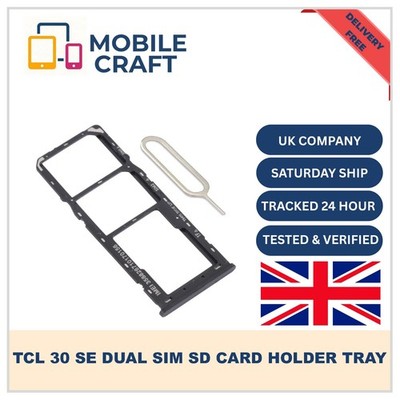 Für TCL 30 SE / 30E / 305 Dual SIM Karten Tray Halter Slot Ersatzteil - Schwarz