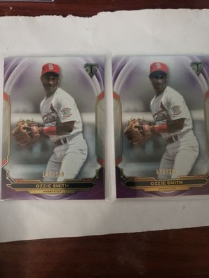 2019 Triple Threads Ozzie Smith /299 Purple Parallel 2 Card Lot
